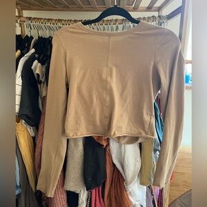 thick sand cropped long sleeve